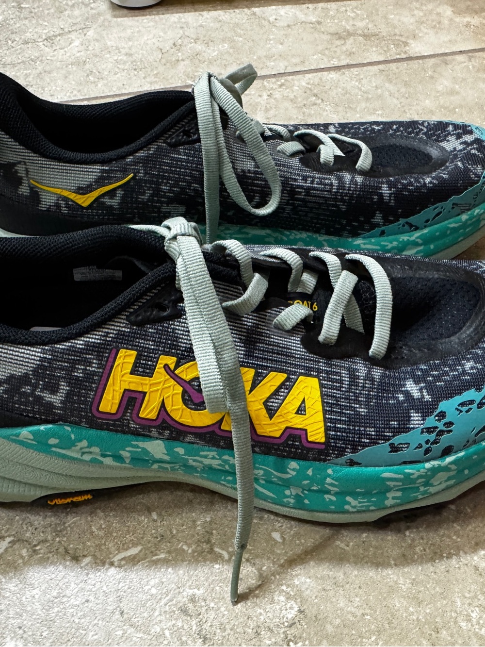 Hoka Women's Black, Teal & Yellow Road Running Shoes